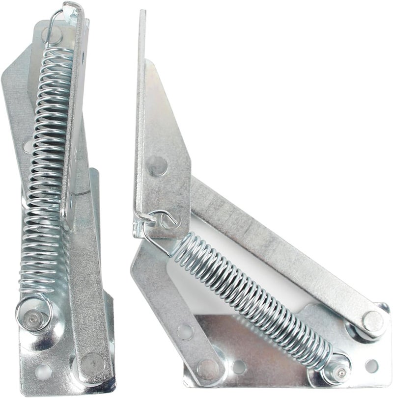 YIDELAI Spring Hinge (1 Pair) 90 Degree Folding Lifting Bracket, Sofa Bed Hinge, Suitable for Cabinet Doors, Furniture Storage Boxes (silver1) - Image 1